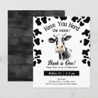  Cow Moos 1st Birthday Watercolor