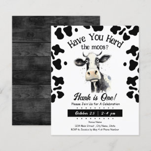 Cow Moos 1st Birthday Watercolor