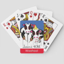 Cow Moosicians Birthday Playing Cards
