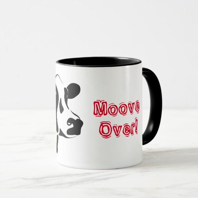 Cow Moove Over  Two-Tone Coffee Mug (Front Right)