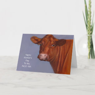 Cow Mother's Day Card, Humour, Original Art, Card