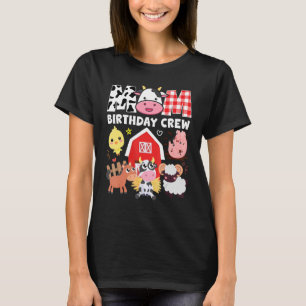 Cow Mum Birthday Crew Farm Theme Animals Kids Birt T-Shirt