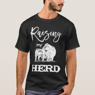 Cow Mum Family Raising My Herd Farm Life T-Shirt