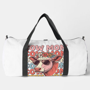 Cow Mum Retro Sunglasses Cow Vintage Engraving Des Duffle Bag
