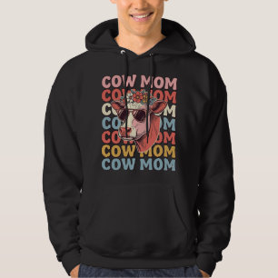 Cow Mum Retro Sunglasses Cow Vintage Engraving Des Hoodie