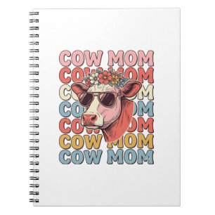 Cow Mum Retro Sunglasses Cow Vintage Engraving Des Notebook