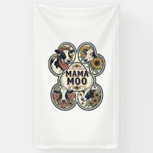 Cow Mum Shirt Vintage Engraving Sunflower Western Banner