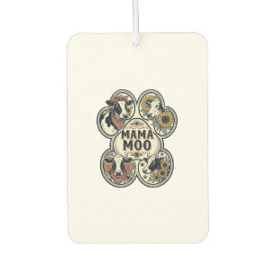 Cow Mum Shirt Vintage Engraving Sunflower Western Car Air Freshener