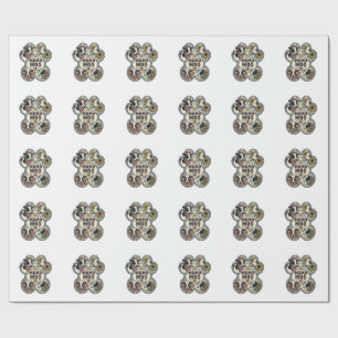 Cow Mum Shirt Vintage Engraving Sunflower Western Wrapping Paper