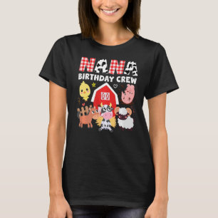 Cow Nana Birthday Crew Farm Theme Animals Birthday T-Shirt