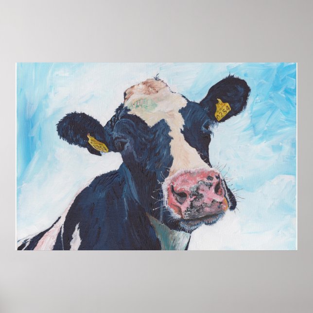 Cow No 01. 0254 Irish Friesian Cow Poster (Front)