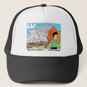COW / NOSE RING / FARMER CARTOON GIFTWARE TRUCKER HAT