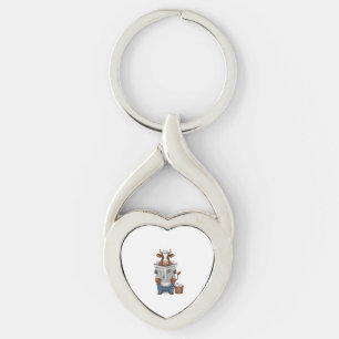 Cow on Toilet PNG, Funny Farm Animal Key Ring