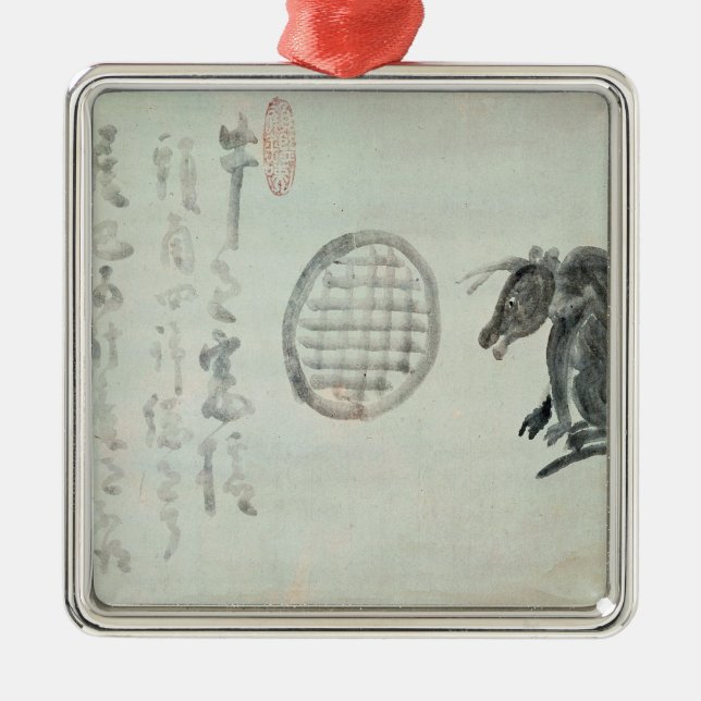 Cow, Oval Window and Haiku Metal Tree Decoration (Front)