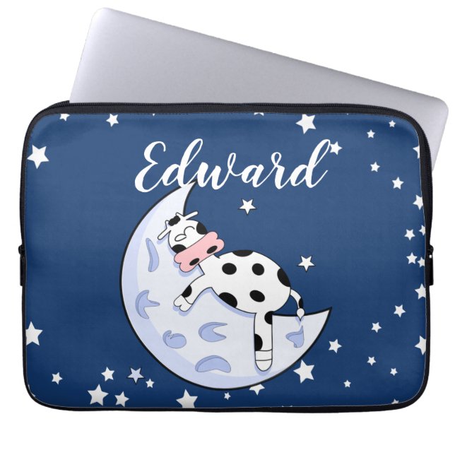 Cow Over the Moon Laptop Sleeve (Front)