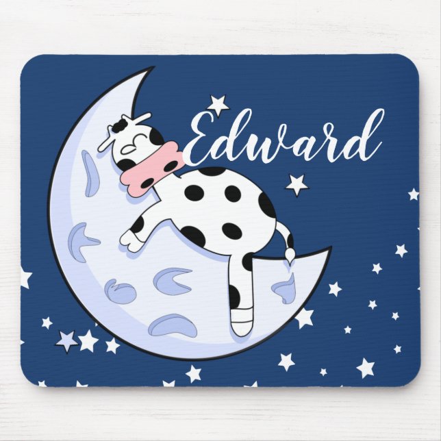 Cow Over the Moon Mouse Mat (Front)