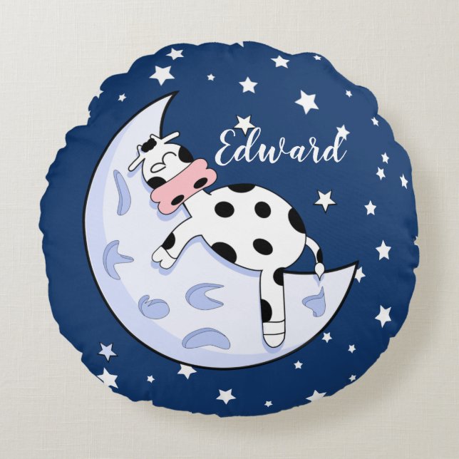 Cow Over the Moon   Round Cushion (Front)