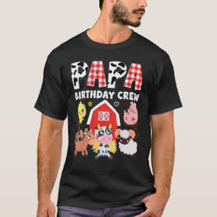 Cow Papa Birthday Crew Farm Theme Animals Birthday T-Shirt