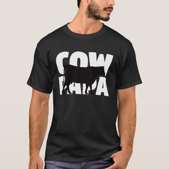 Cow Papa  for Cow Lover Animal Father Cow Dad T-Shirt (Front)