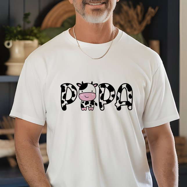 Cow Papa T-Shirt Grandpa Grandfather Dad Birthday (Creator Uploaded)