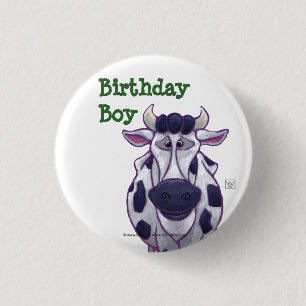 Cow Party Centre 3 Cm Round Badge