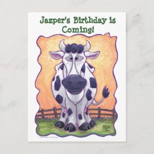 Cow Party Centre Announcement Postcard