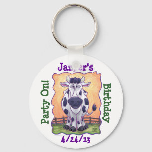 Cow Party Centre Key Ring