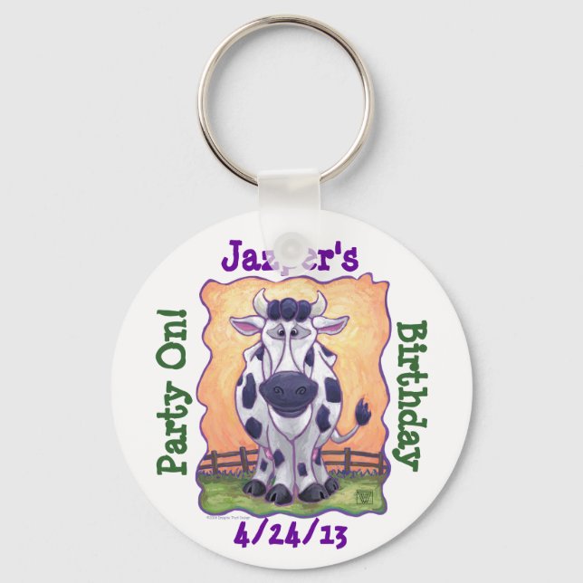 Cow Party Centre Key Ring (Front)