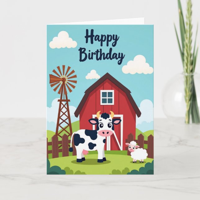 Cow Pasture Birthday Card (Front)