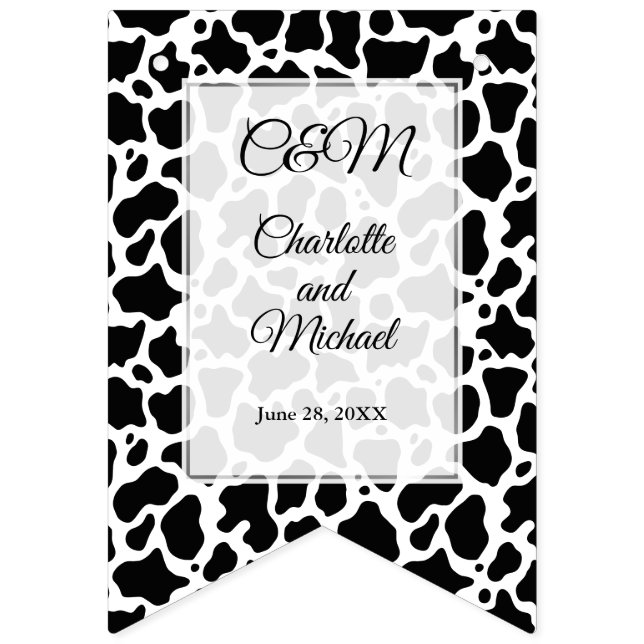 Cow Pattern Background Bunting (First Flag)