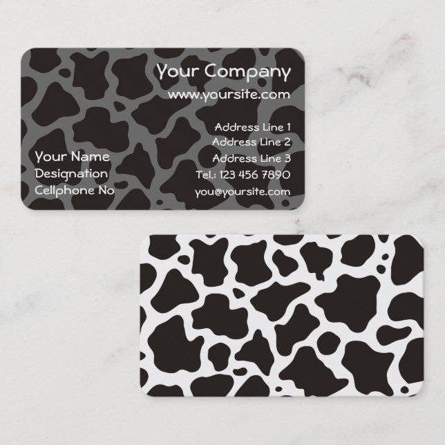 Cow pattern background business card (Front/Back)