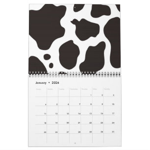Cow pattern background calendar