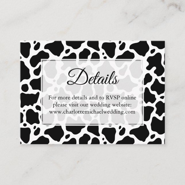 Cow Pattern Background Enclosure Card (Front)
