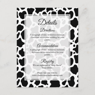Cow Pattern Background Enclosure Card