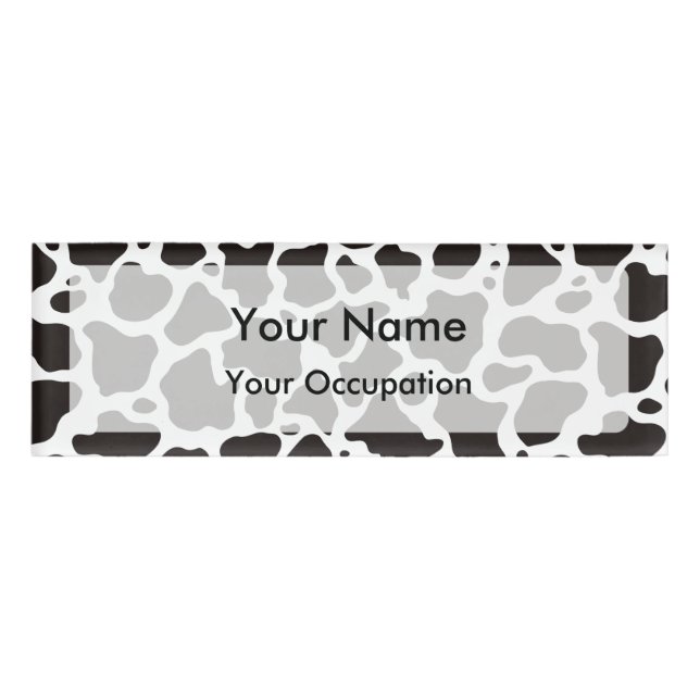 Cow pattern background Name Tag (Front)