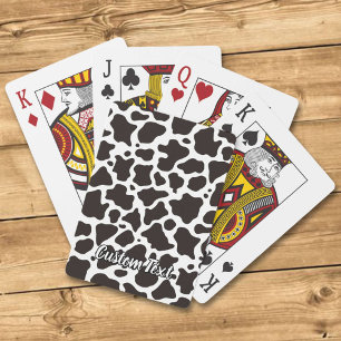 Cow pattern background playing cards