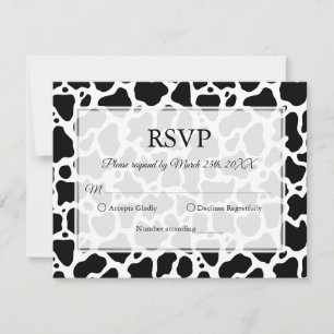 Cow Pattern Background RSVP Card