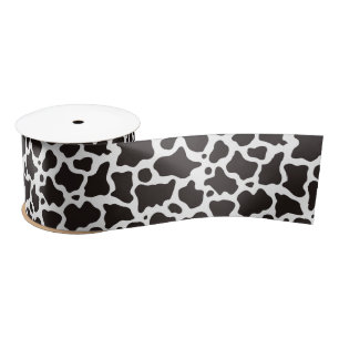 Cow pattern background satin ribbon