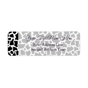 Cow Pattern Background Wedding Address Labels