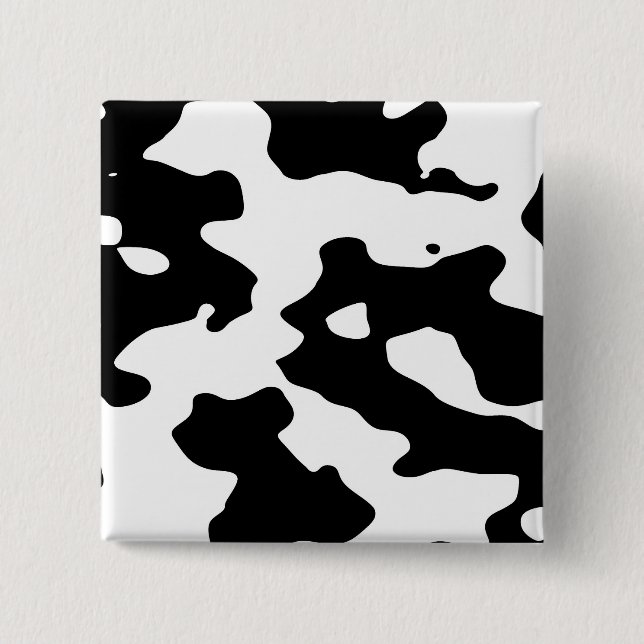 Cow Pattern Black and White 15 Cm Square Badge (Front)