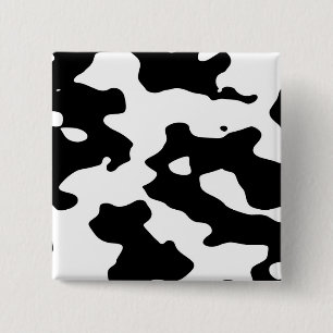 Cow Pattern Black and White 15 Cm Square Badge