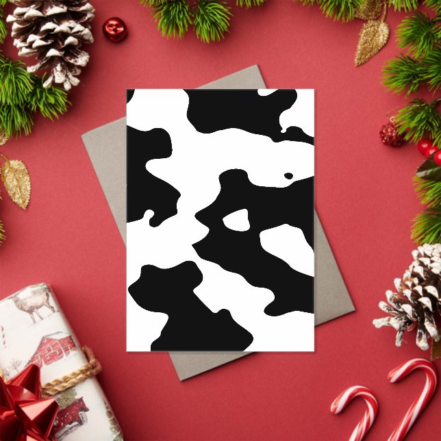 Cow Pattern Black and White  Acrylic Invitations (Insitu (Holiday))