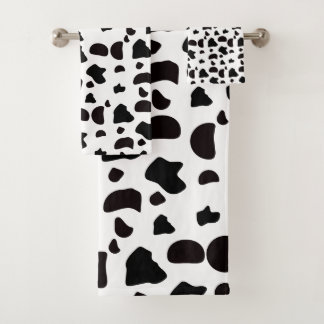 Cow Pattern Black and White  Bath Towel Set