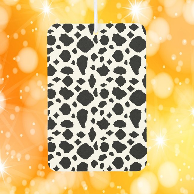 Cow Pattern Black and White Car Air Freshener (An air freshener with a black and white cow pattern.)