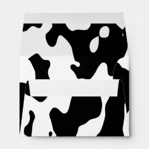 Cow Pattern Black and White Envelope