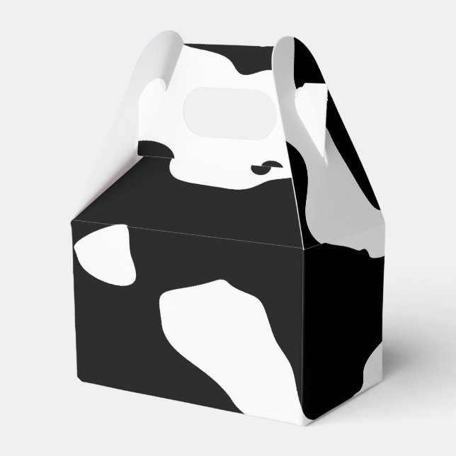 Cow Pattern Black and White Favour Box (Front Side)