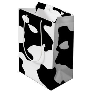 Cow Pattern Black and White Medium Gift Bag