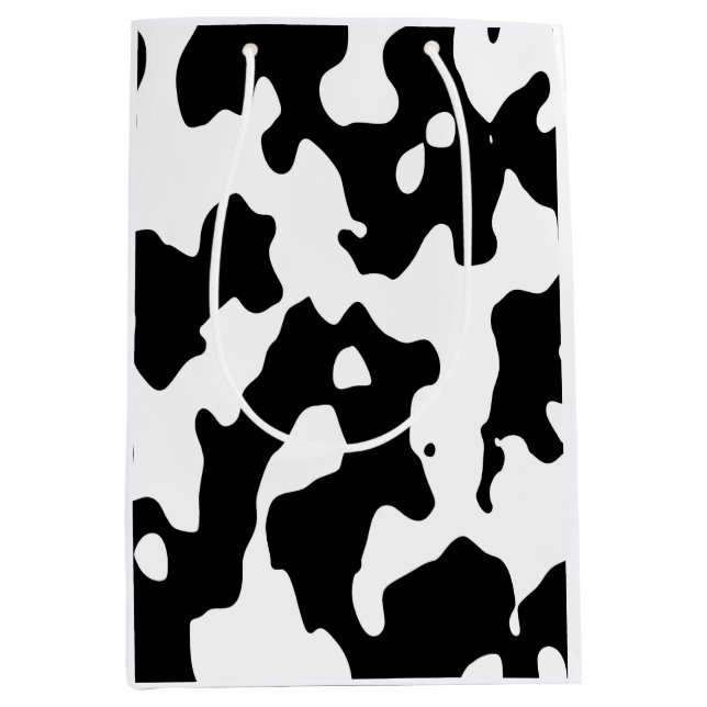 Cow Pattern Black and White Medium Gift Bag (Front)