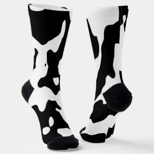 Cow Pattern Black and White Socks
