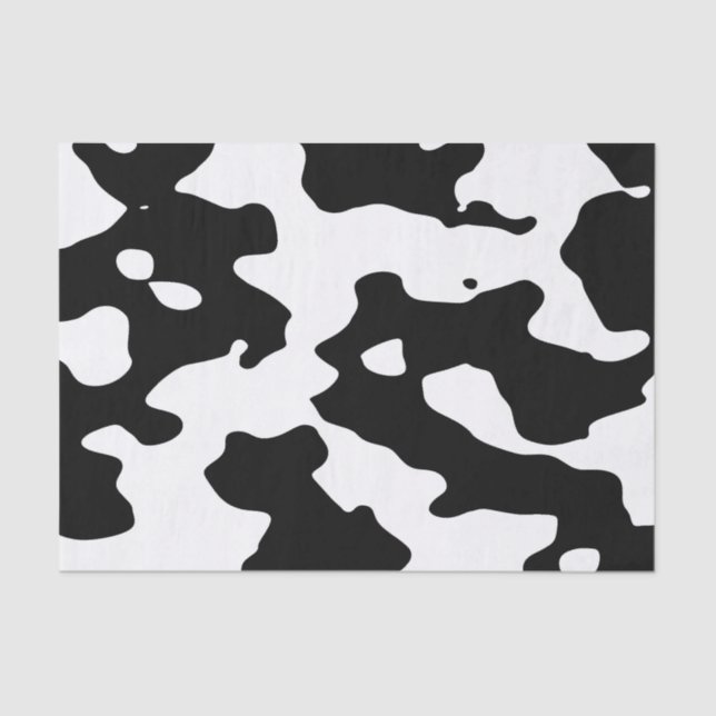 Cow Pattern Black and White Tissue Paper (Front)